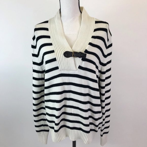 Chaps Sweaters - Chaps Striped Pullover Sweater XL